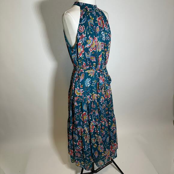 NWT Nanette Lepore Deep Lake Floral Yin Shadow Halter Maxi Dress Womens Size 14 - Picture 3 of 12